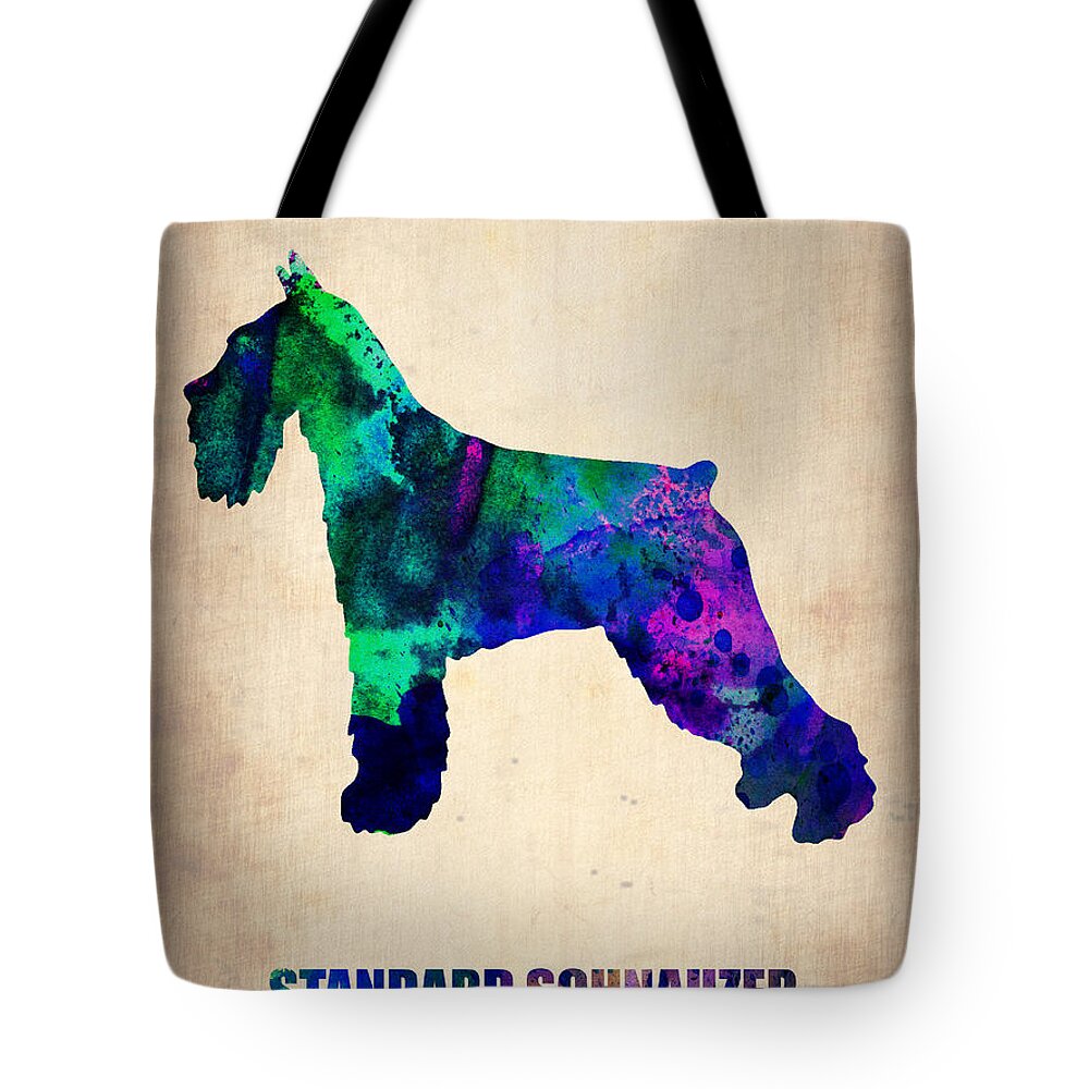 Standard Schnauzer Tote Bag featuring the painting Standard Schnauzer Poster by Naxart Studio