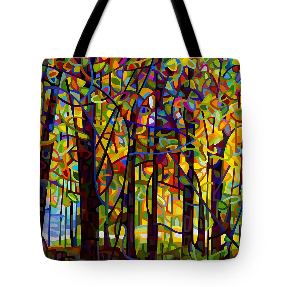 Landscape Tote Bag featuring the painting Standing Room Only by Mandy Budan