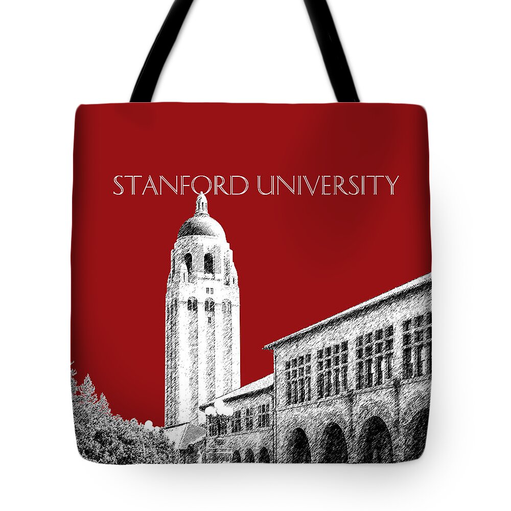 University Tote Bag featuring the digital art Stanford University - Dark Red by DB Artist