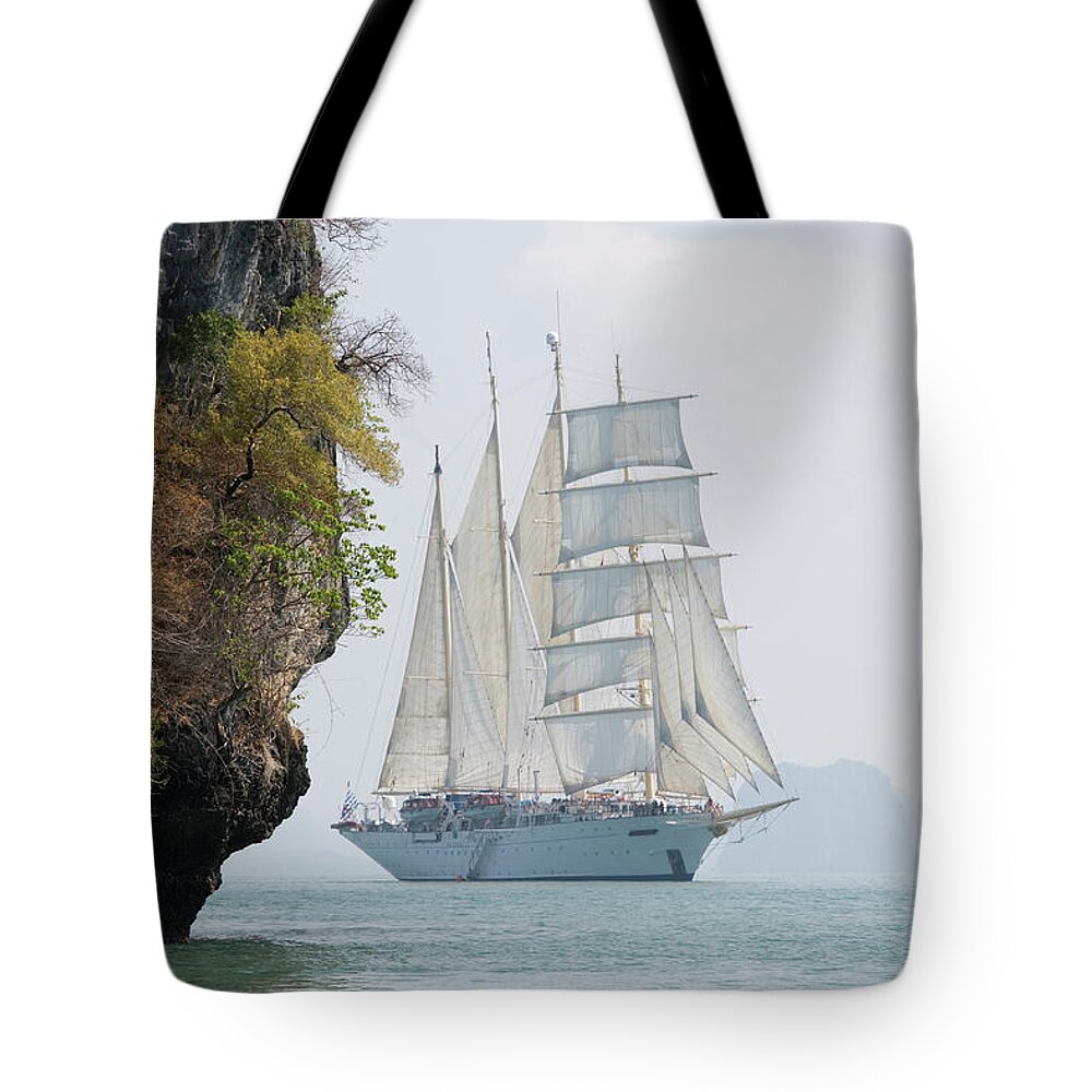 Phang-nga Province Tote Bag featuring the photograph Star Clipper Cruiseship Star Flyer by Holger Leue