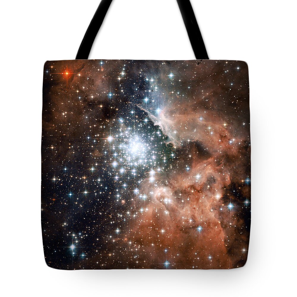Jpl Tote Bag featuring the photograph Star Cluster and Nebula by Sebastian Musial