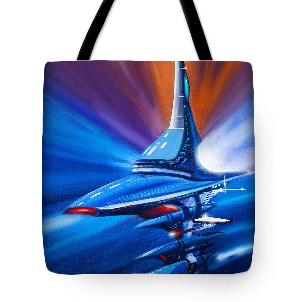 James Christopher Hill Tote Bag featuring the painting Star Drive by James Hill