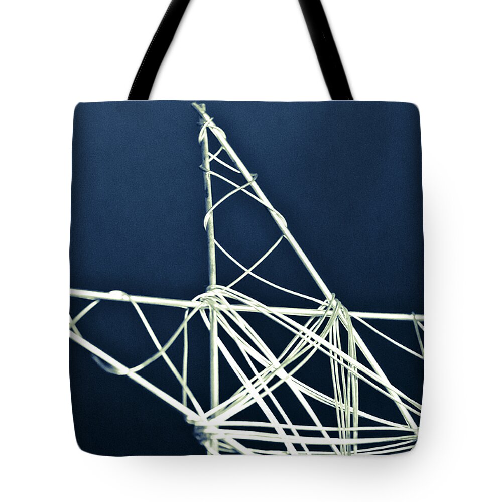 Blue And White Tote Bag featuring the photograph Star Light Star Bright by Christi Kraft
