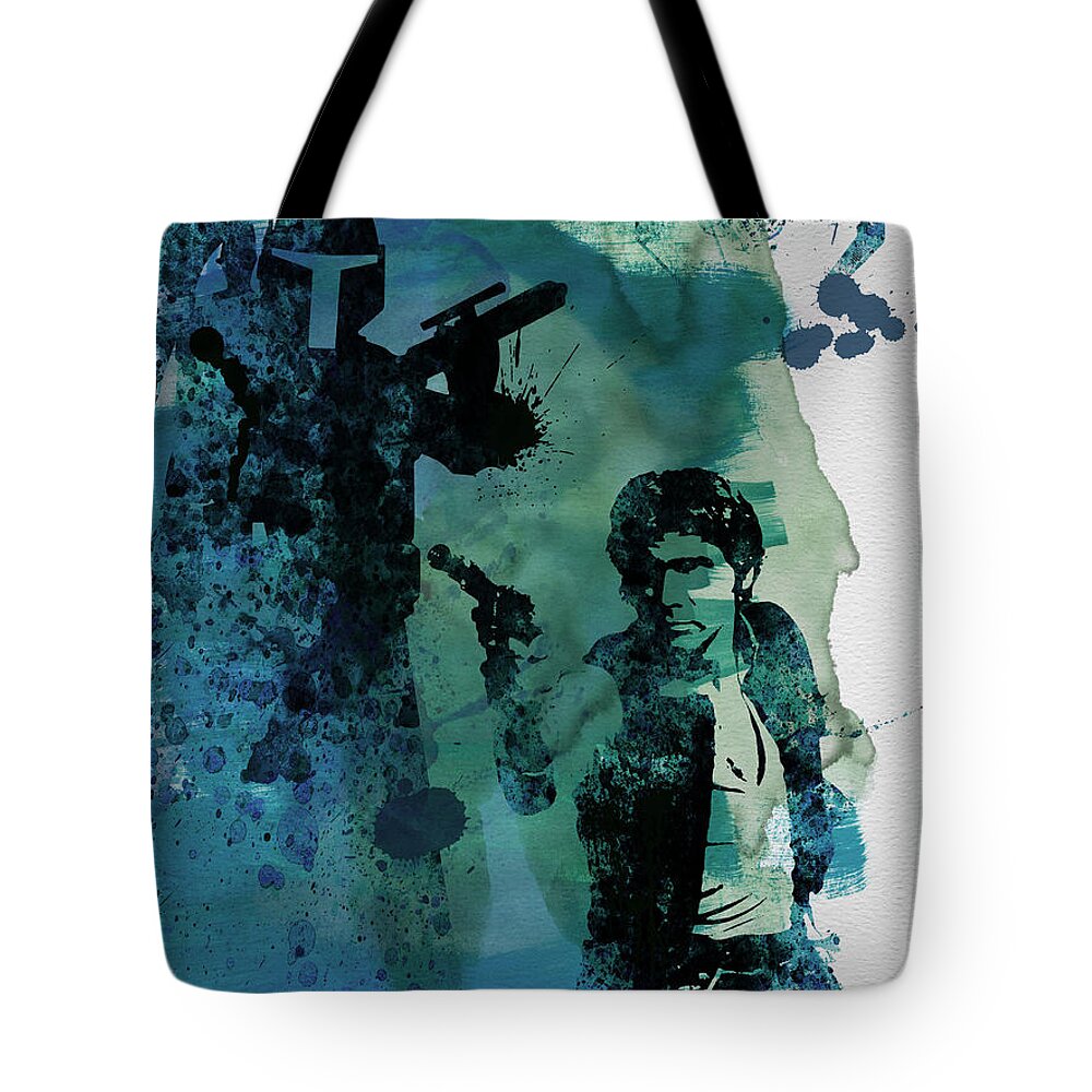 Star Tote Bag featuring the painting Star Warriors Watercolor 2 by Naxart Studio