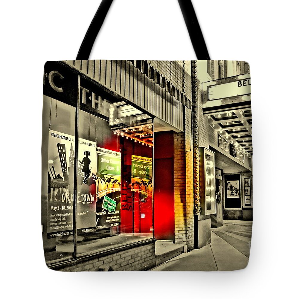 Nineteenth St. Theatre Tote Bag featuring the photograph Stardust Memories by Tami Quigley