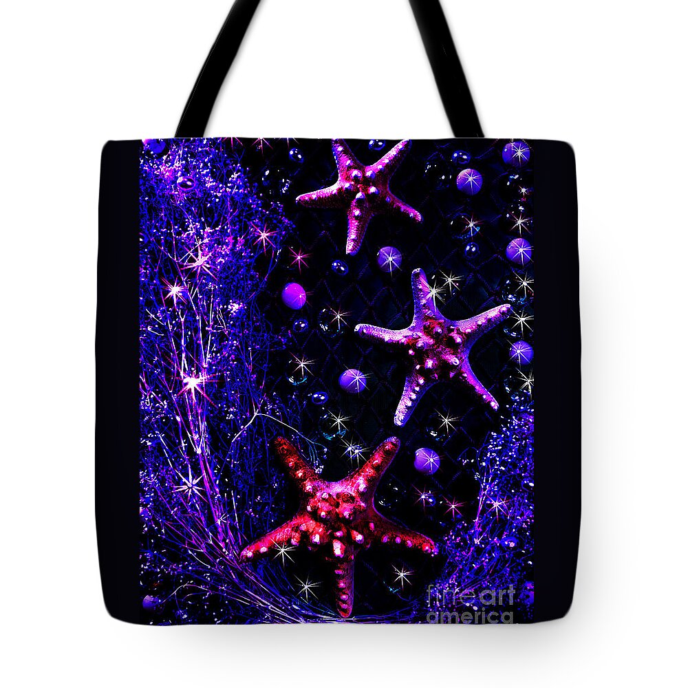 Starfish Galaxy Tote Bag featuring the digital art Starfish Galaxy by Pat Davidson