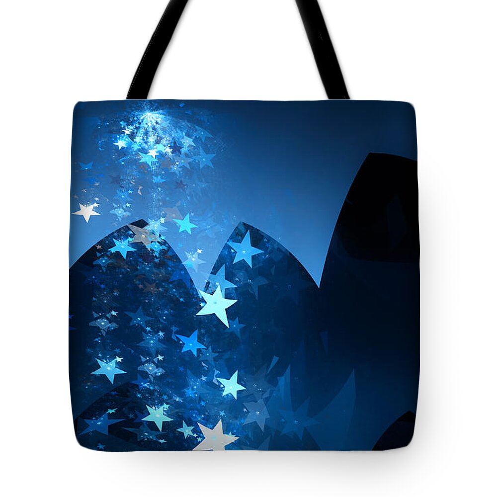 Fractal Tote Bag featuring the digital art Starry Night by Gary Blackman
