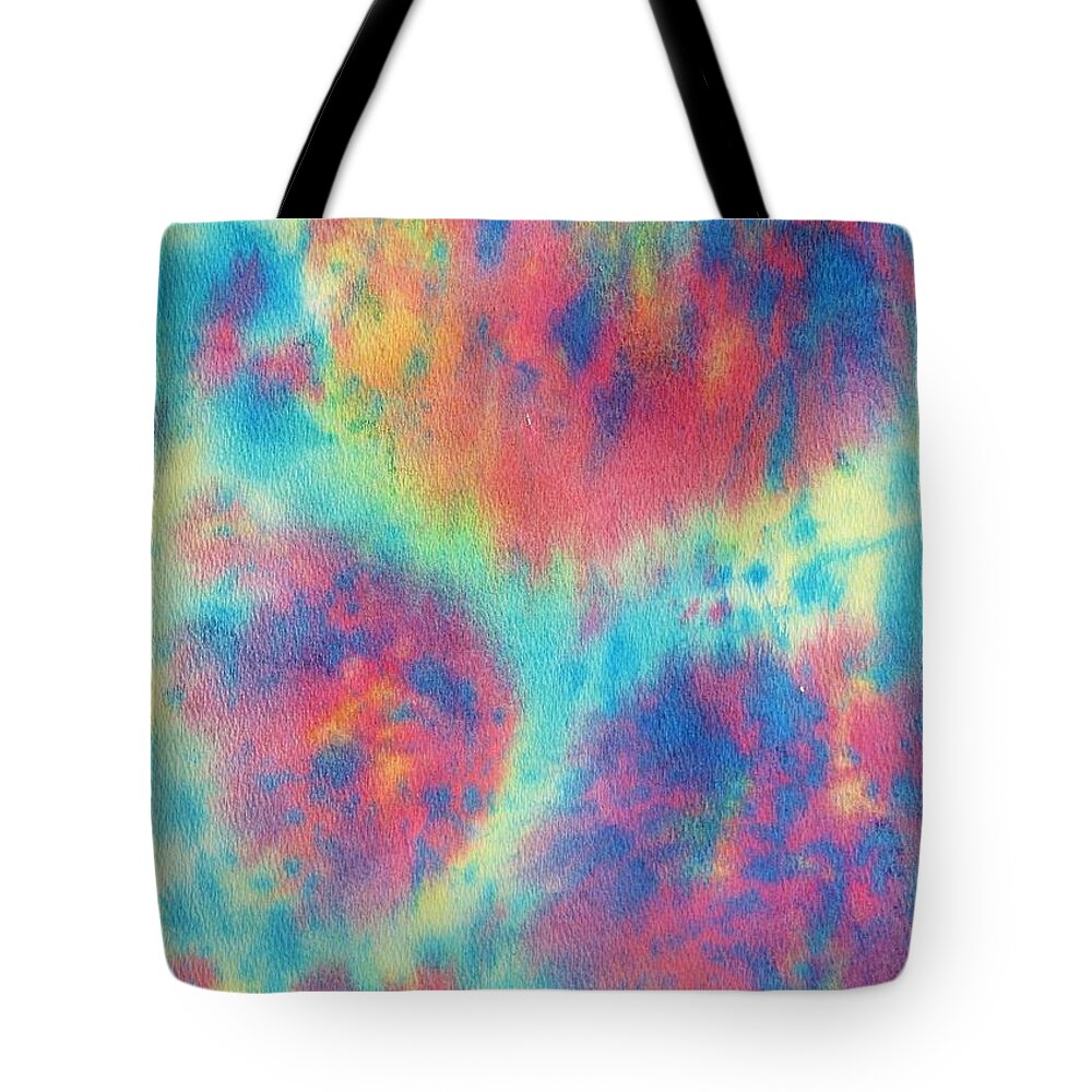 Abstract Tote Bag featuring the painting Stars Are Born by Frances Ku