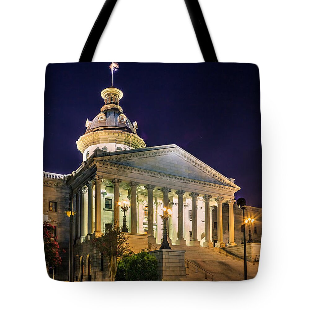 1903 Tote Bag featuring the photograph Stars Over State House by Traveler's Pics