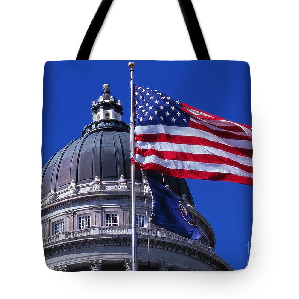 State Capitol Tote Bag featuring the photograph State Capitol Dome, Salt Lake City, Utah by Adam Sylvester