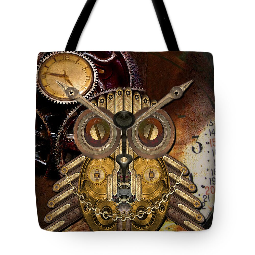 Steampunk Tote Bag featuring the photograph Steampunk Owl by Shannon Story
