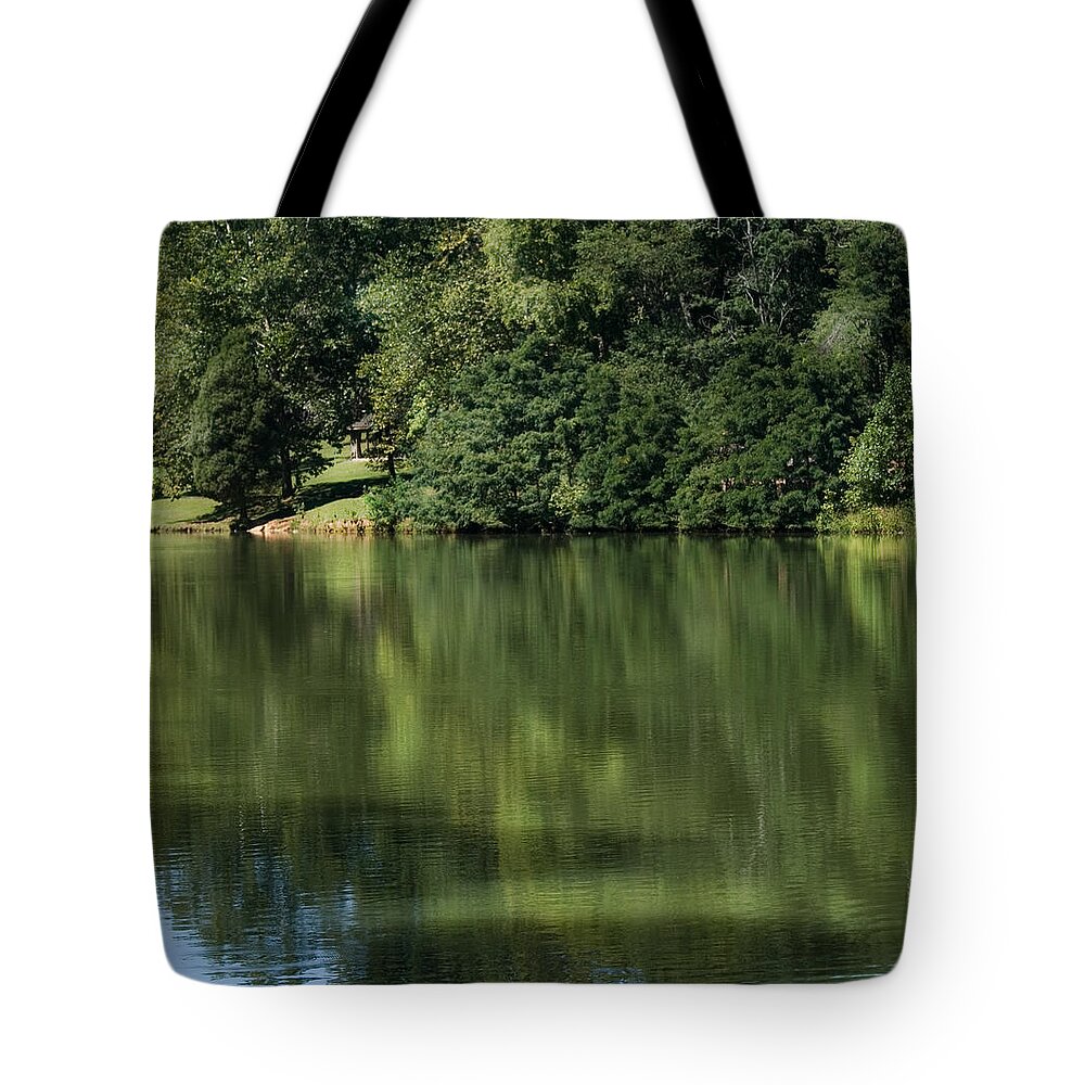 Bristol Tote Bag featuring the photograph Steele Creek Park Reflections by Denise Beverly