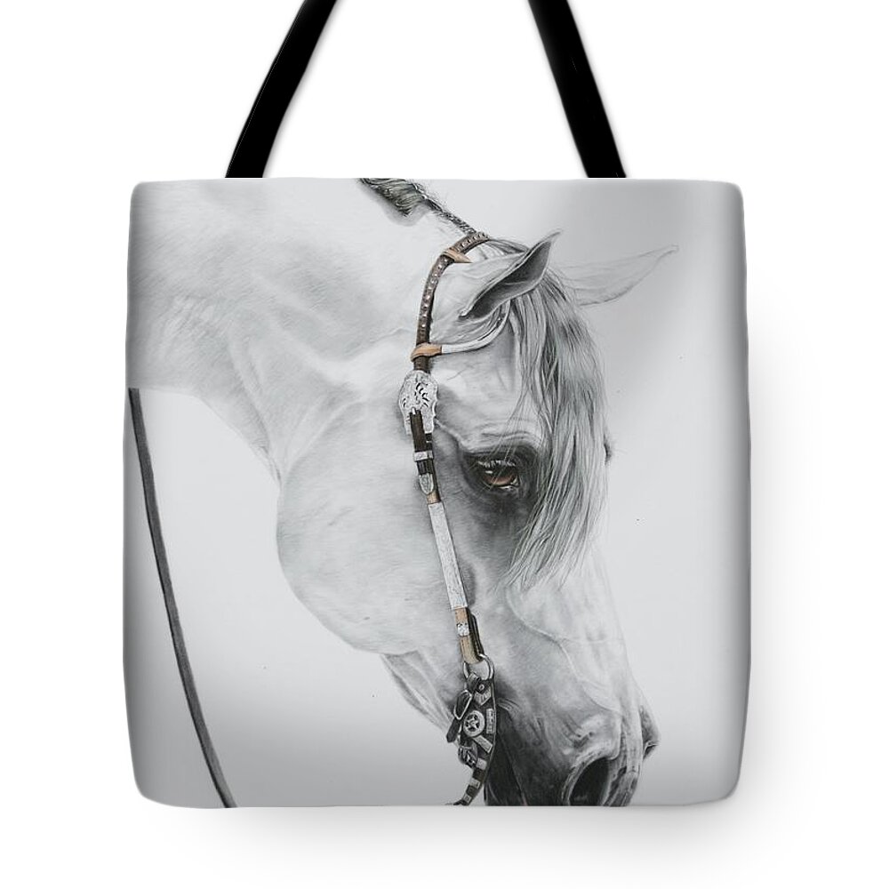 Grey Horse Tote Bags