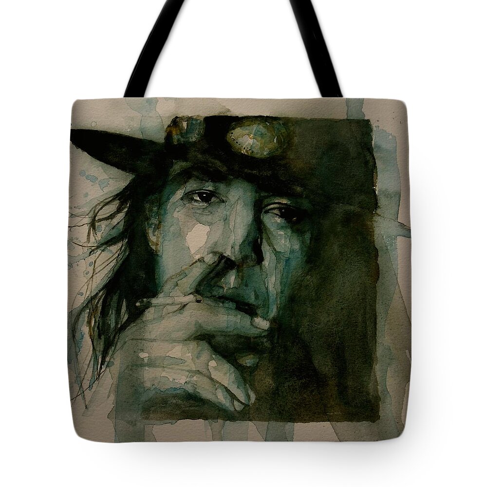 Stevie Ray Vaughan Tote Bag featuring the painting Stevie Ray Vaughan by Paul Lovering