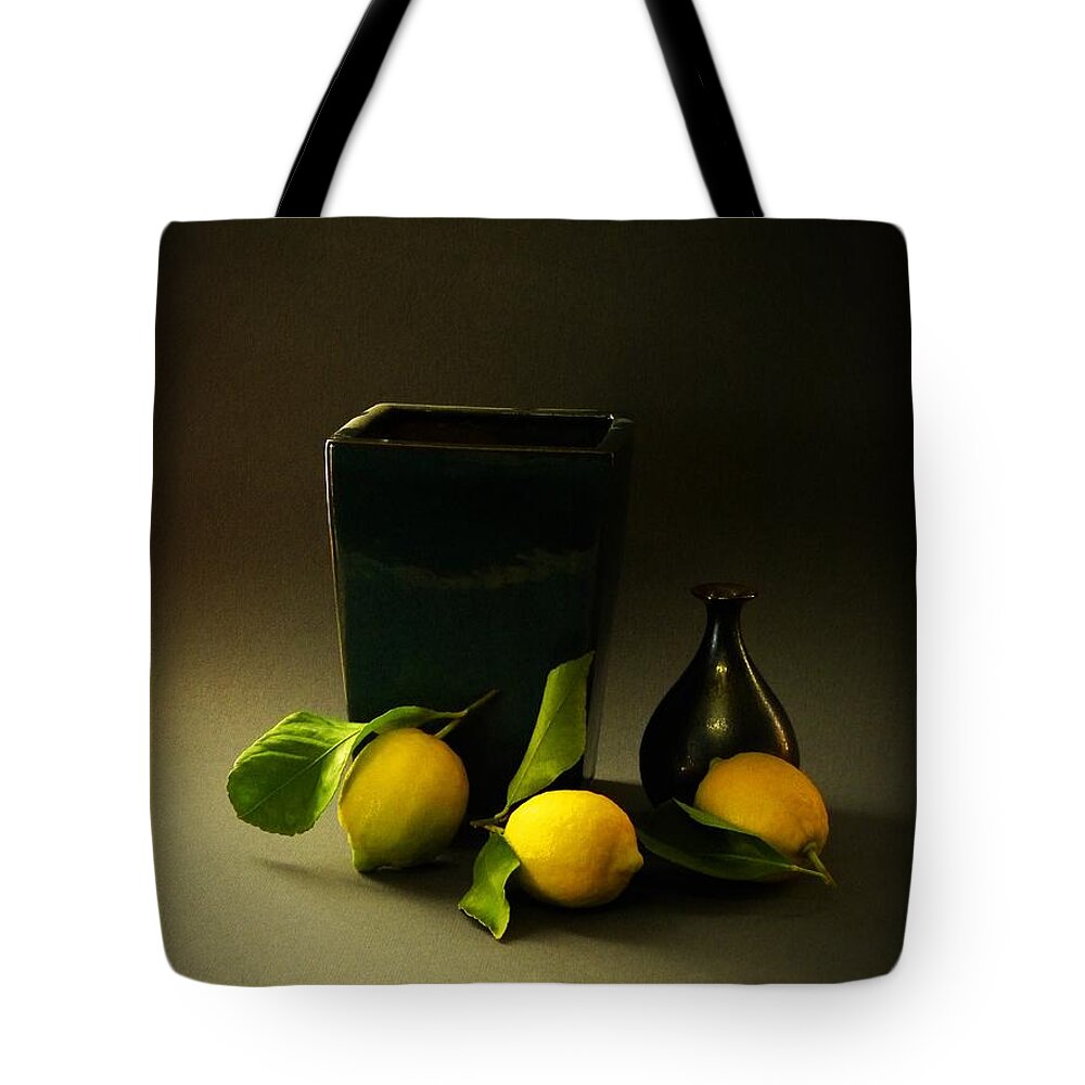 Still Life With Lemons Tote Bag featuring the photograph Still Life With Lemons by Frank Wilson