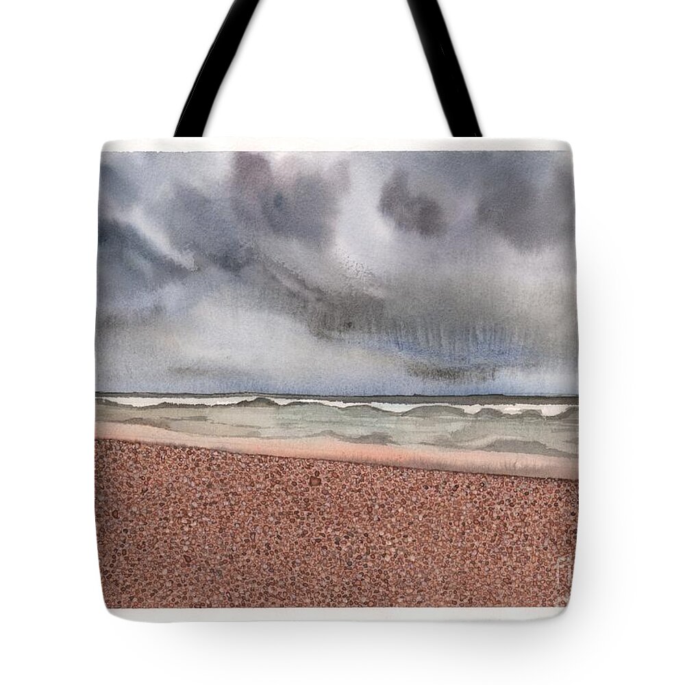 Beach Tote Bag featuring the painting Stinson Beach by Hilda Wagner