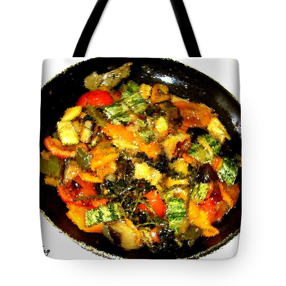 Food Tote Bag featuring the painting Stir Fry Tonight by Bruce Nutting