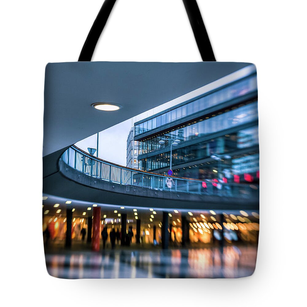 Pedestrian Tote Bag featuring the photograph Stockholm Square by Cirano83