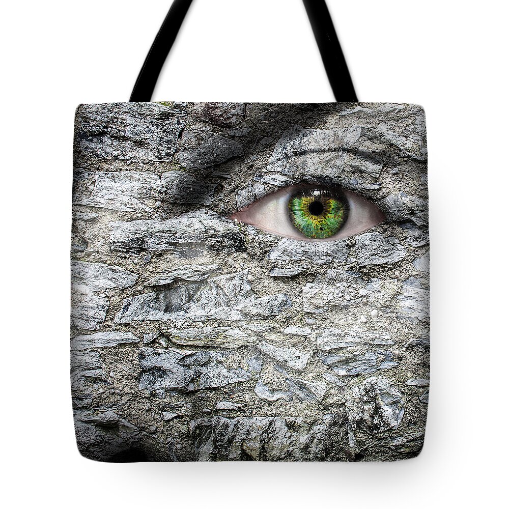 Eye Tote Bag featuring the photograph Stone Face by Semmick Photo