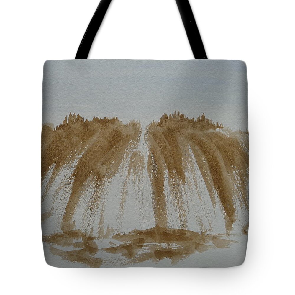 Stone Mountain State Park Tote Bag featuring the painting Stone Mountain Sketch by Joel Deutsch