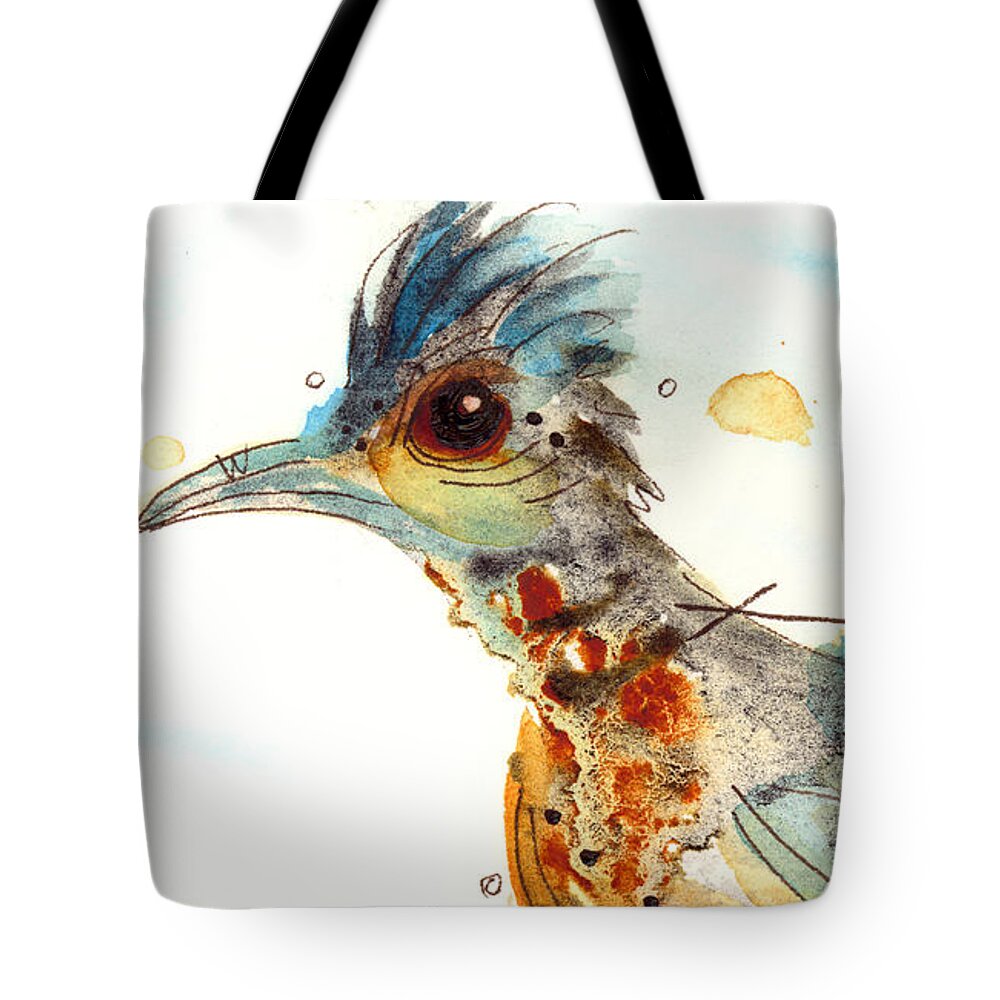 Roadrunner Tote Bag featuring the painting Stop and Smell What? by Dawn Derman