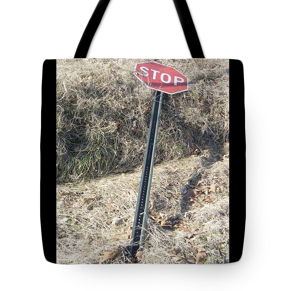 Tamara Kulish Tote Bag featuring the photograph Stop sign 1 by Tamara Kulish