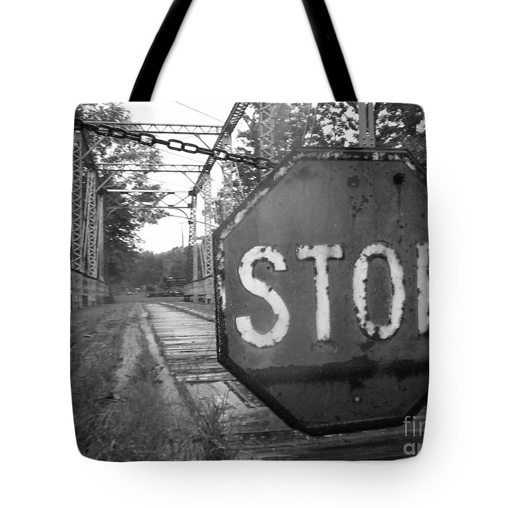 Stop Sign Tote Bag featuring the photograph Stop Sign by Michael Krek