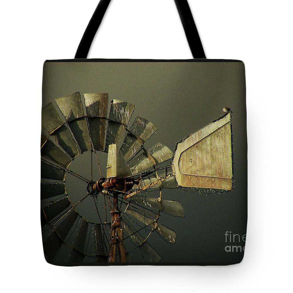 Windmill Print Tote Bag featuring the photograph Storm Brewing by Joe Pratt