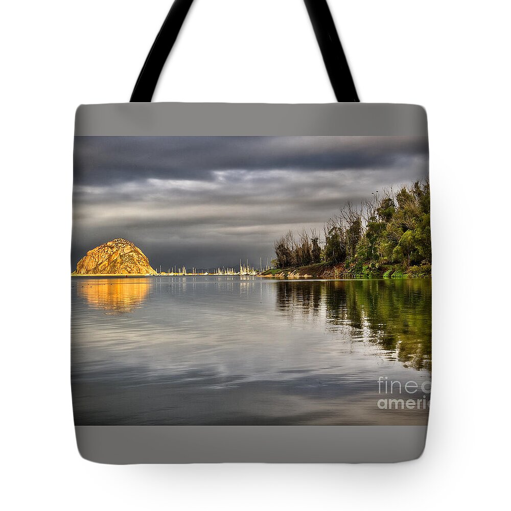 Morro Bay Tote Bag featuring the photograph Storm Light by Alice Cahill