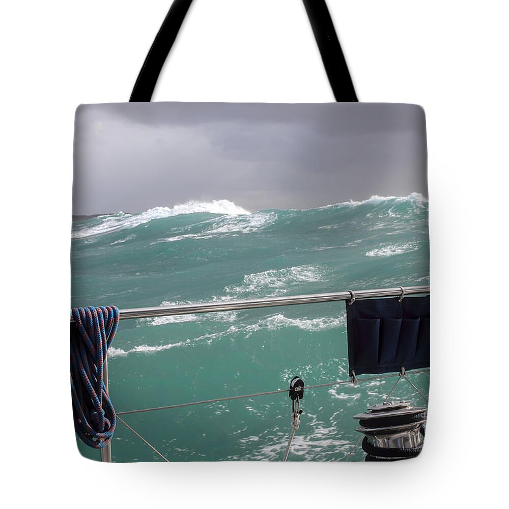 Sea Tote Bag featuring the photograph Storm on Tasman Sea by Jola Martysz