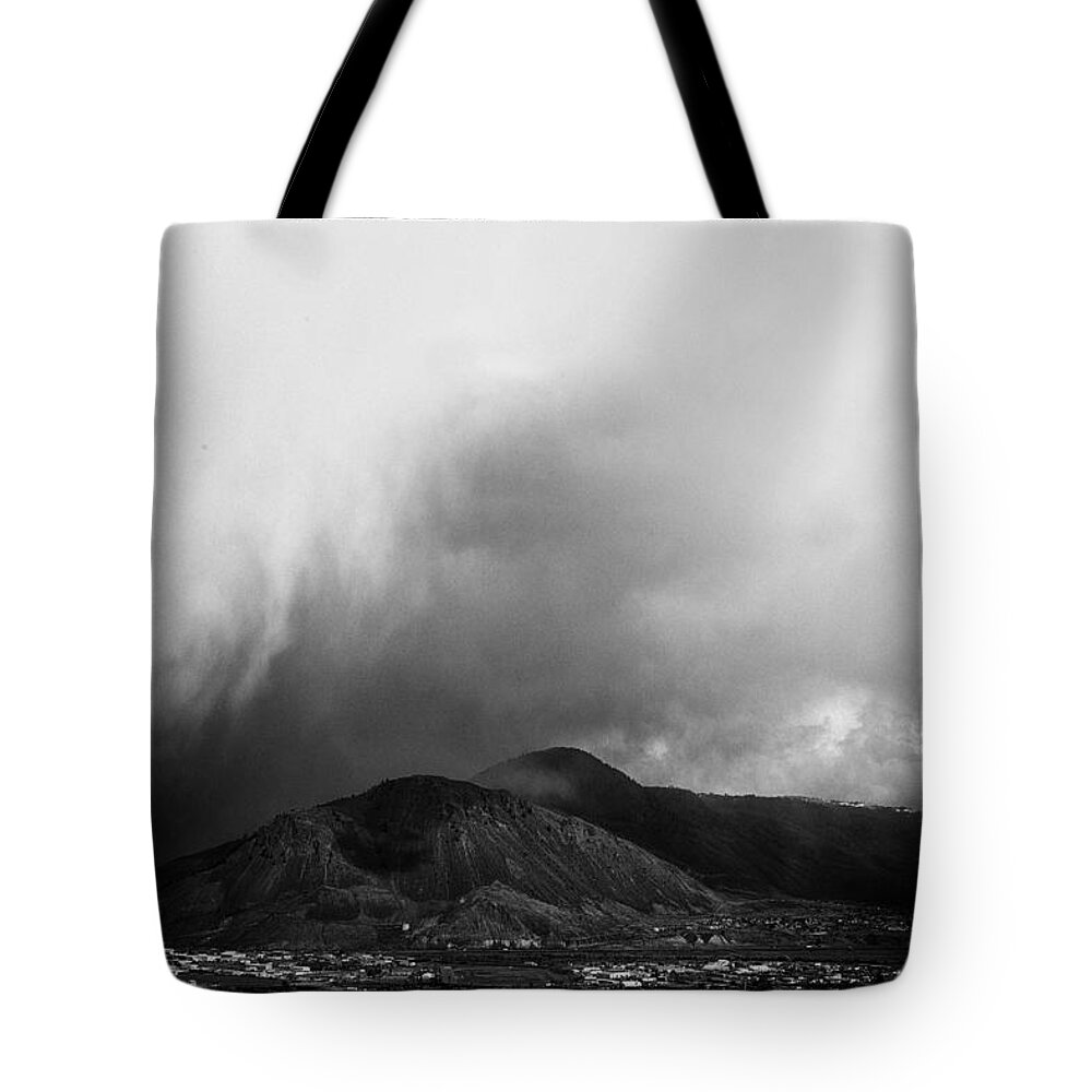 Film Noir Tote Bag featuring the photograph Storm Over Mt Paul by Theresa Tahara