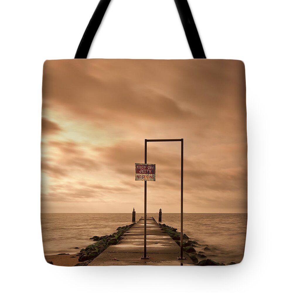 Midland Tote Bag featuring the photograph Storm Warning by Evelina Kremsdorf