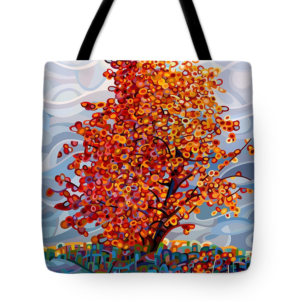 Abstract Tote Bag featuring the painting Stormlight by Mandy Budan