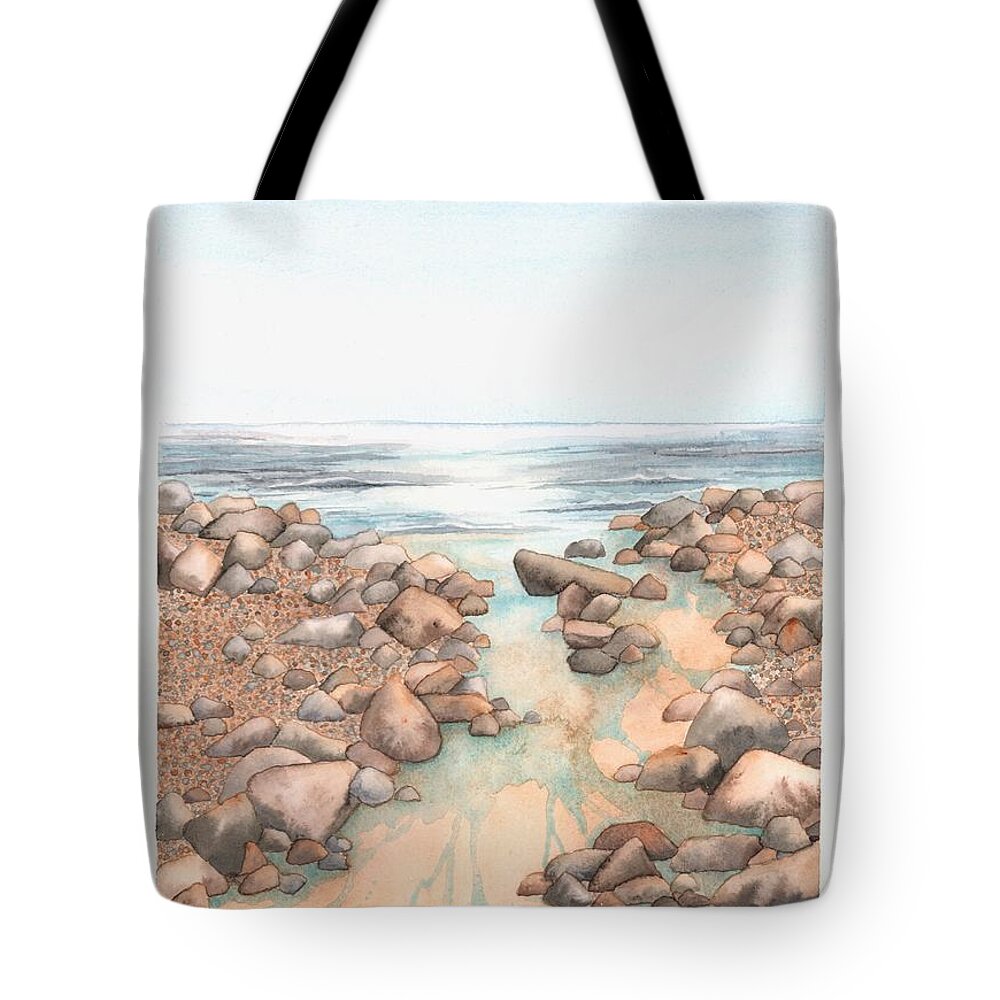 Landscape Tote Bag featuring the painting Streaming Tide by Hilda Wagner