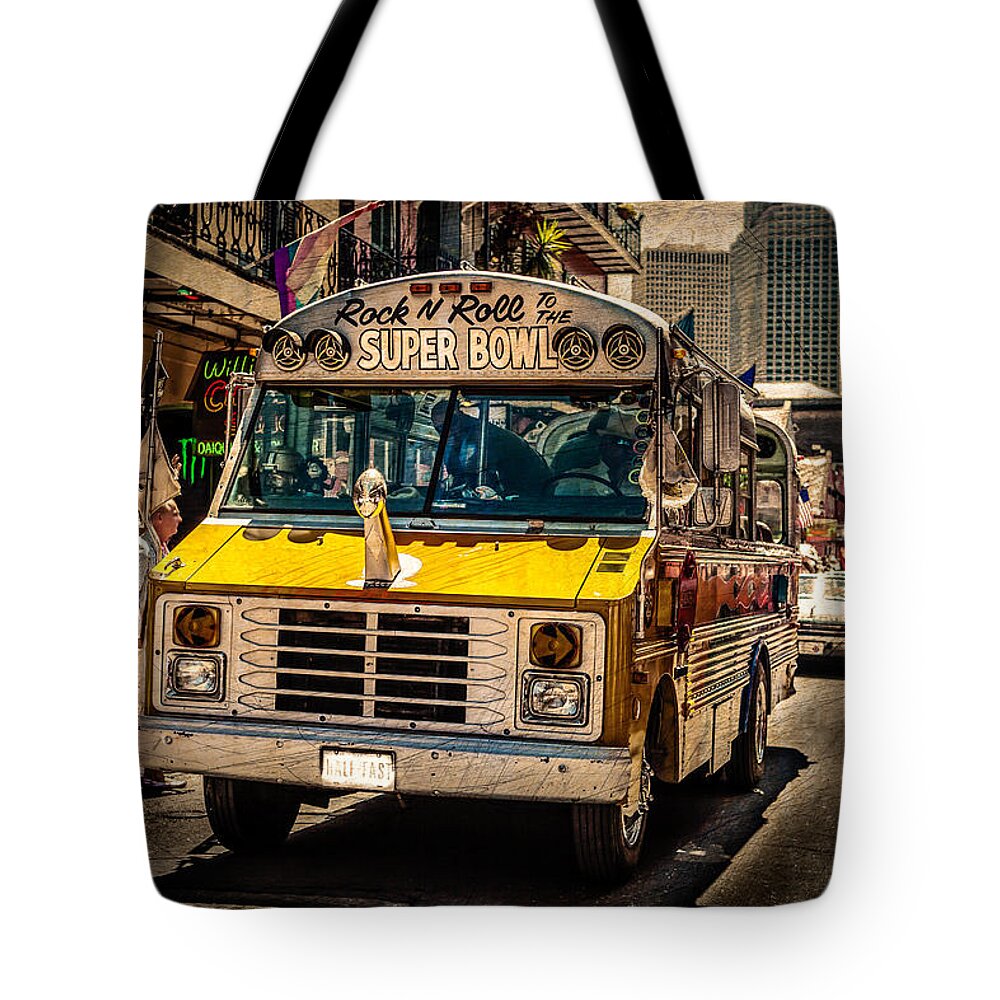 Chris Owens Easter Parade Tote Bag featuring the photograph Street Parade Bus by Melinda Ledsome