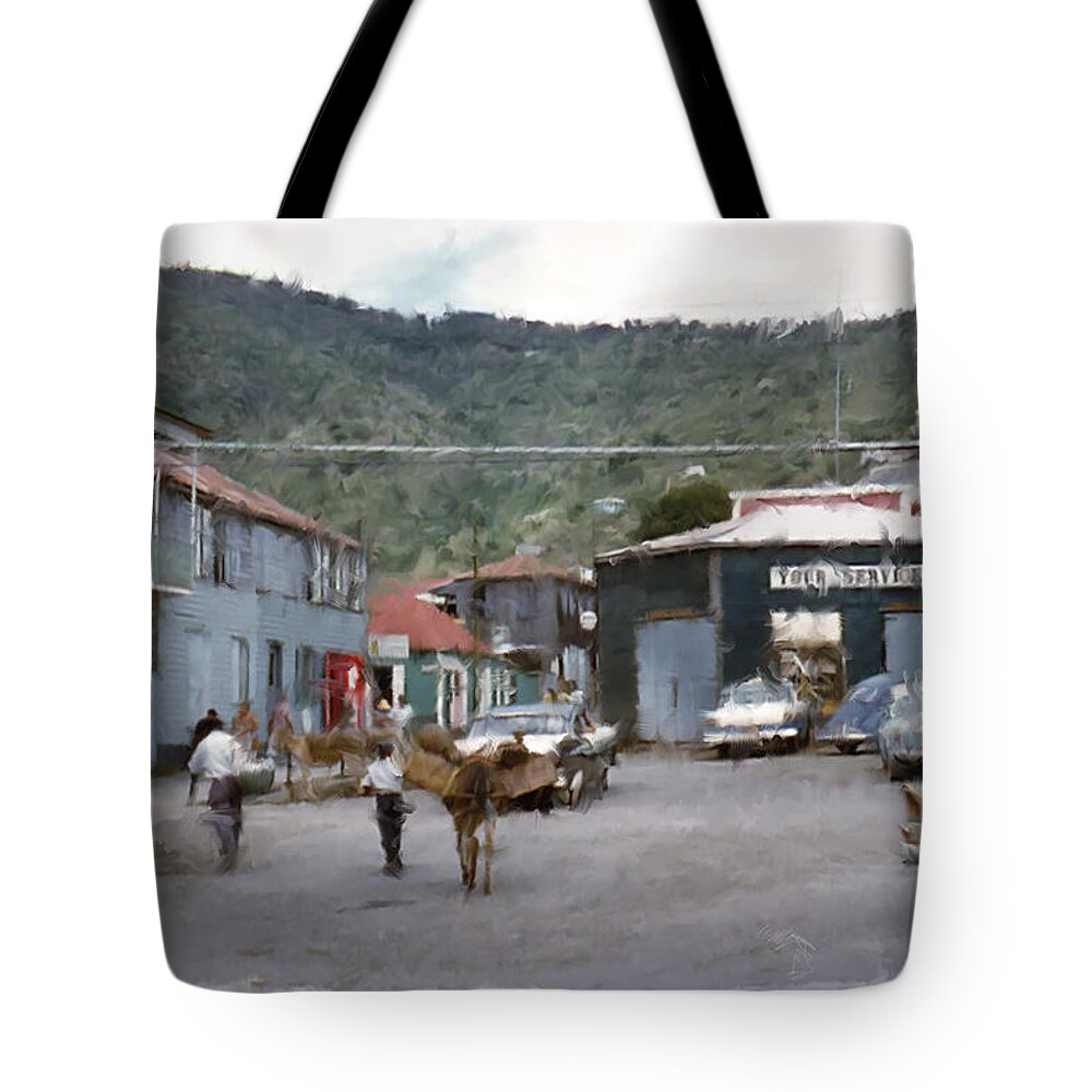 Street Tote Bag featuring the photograph Street Scene 1 by Cathy Anderson