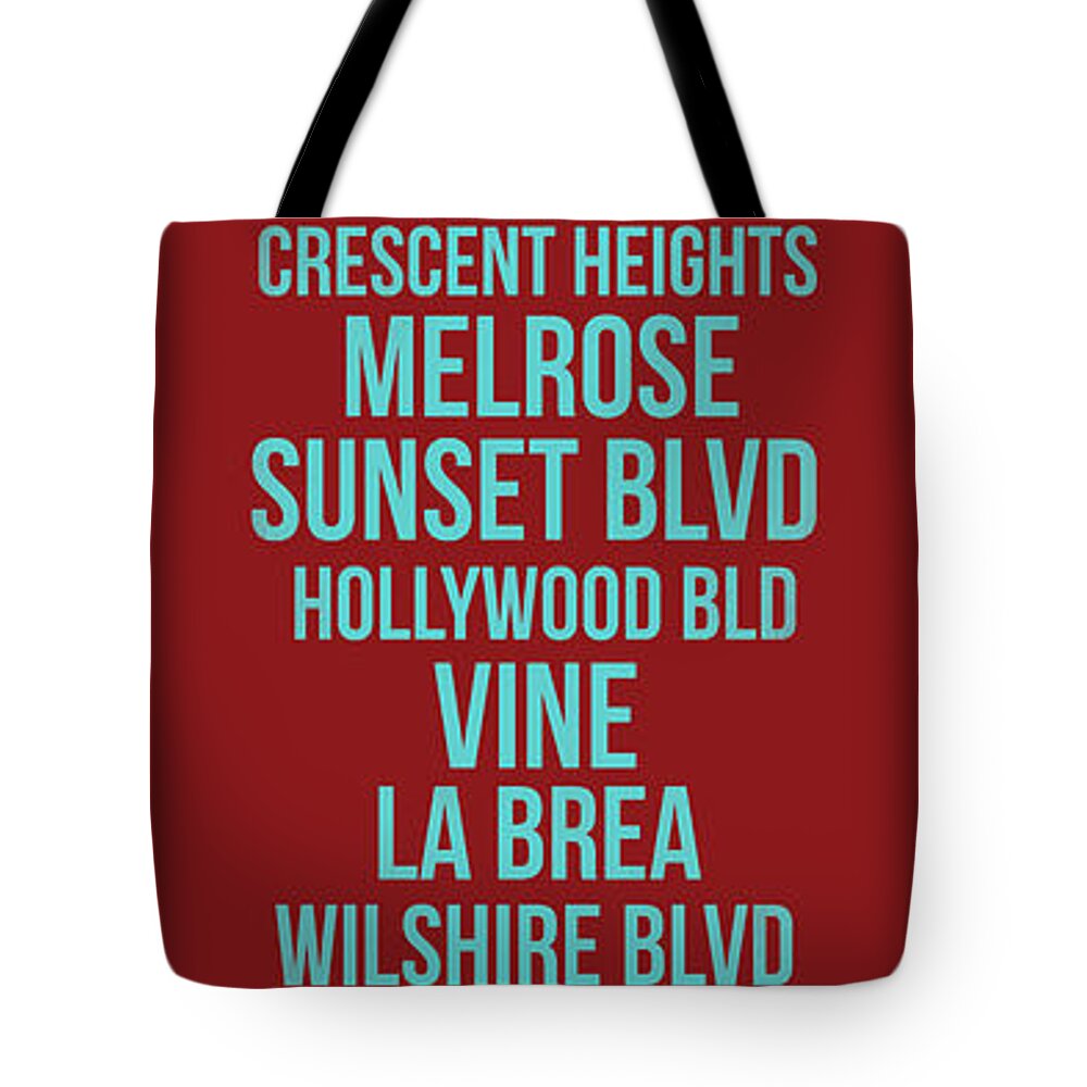  Tote Bag featuring the digital art Streets of Los Angeles 4 by Naxart Studio