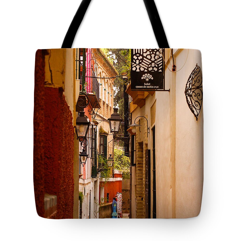 Seville Tote Bag featuring the photograph Streets of Seville #10 by AM FineArtPrints