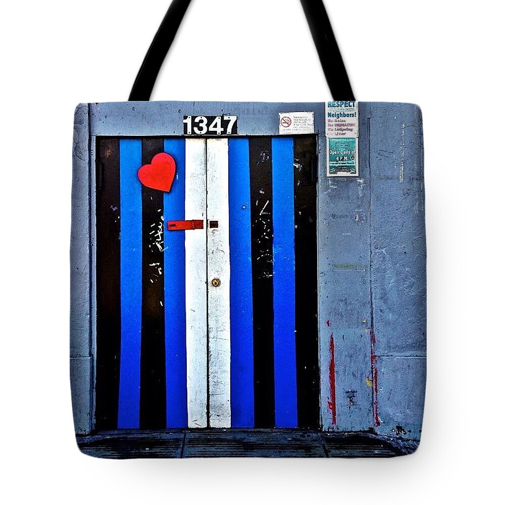 Doorsgalore Tote Bag featuring the photograph Stripes And Heart by Julie Gebhardt
