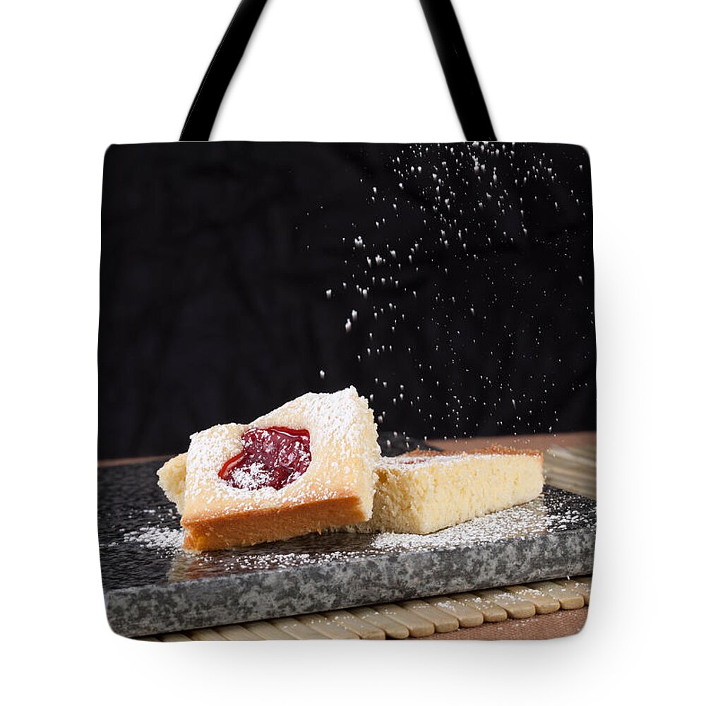 Background Tote Bag featuring the photograph Studio shot of home made pastry by Kyle Lee