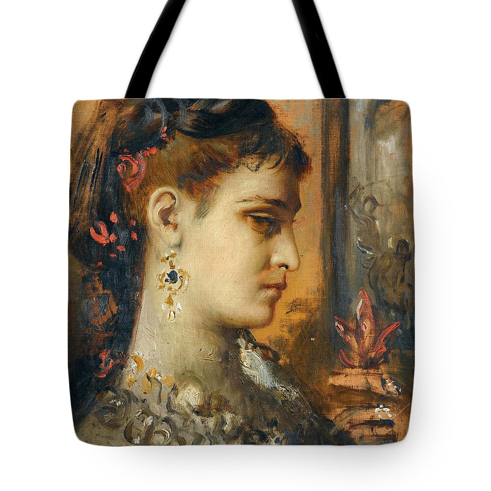 Gustave Moreau Tote Bag featuring the painting Study for Salome with Beheading of John the Baptist by Gustave Moreau