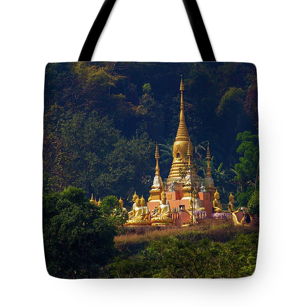 Tranquility Tote Bag featuring the photograph Stupa In The Mountains by Jean-claude Soboul