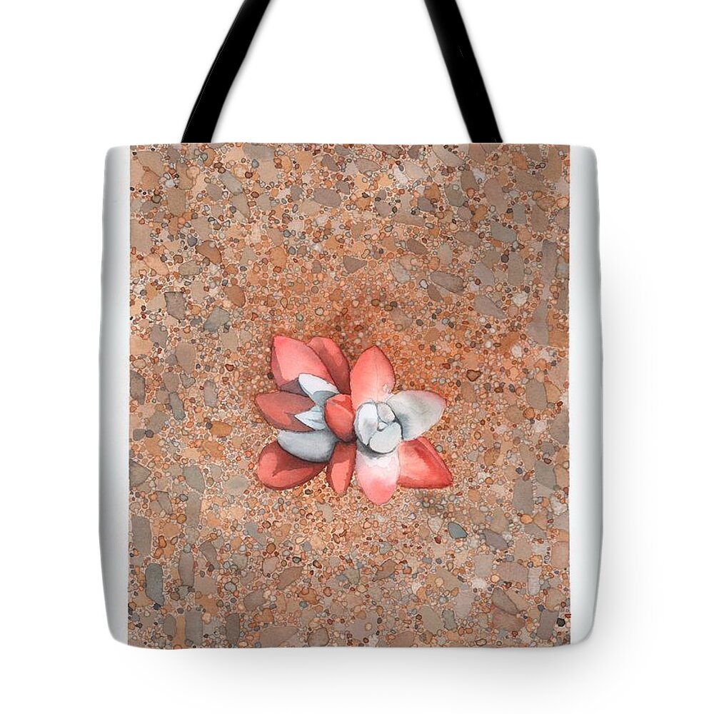 Landscape Tote Bag featuring the painting Succulent on the beach by Hilda Wagner