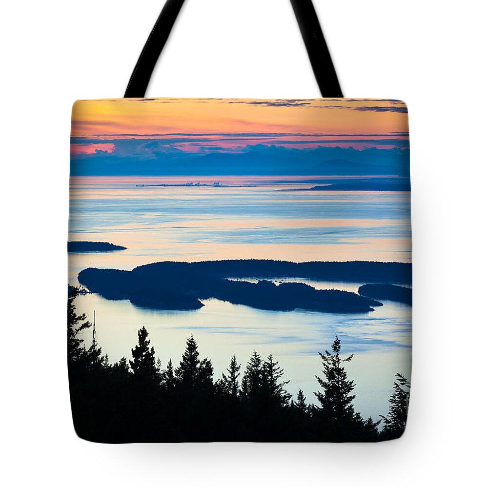 America Tote Bag featuring the photograph Sucia Island by Inge Johnsson