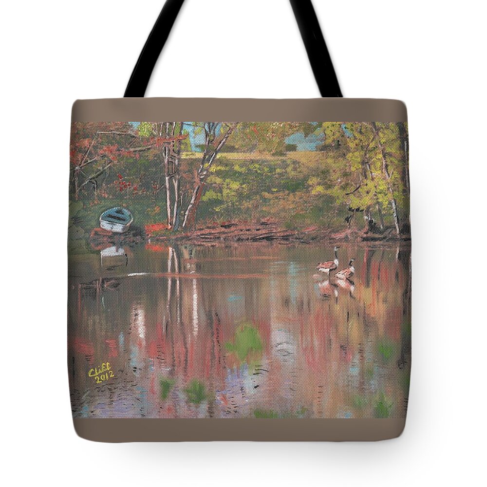River Tote Bag featuring the painting Sudbury River by Cliff Wilson