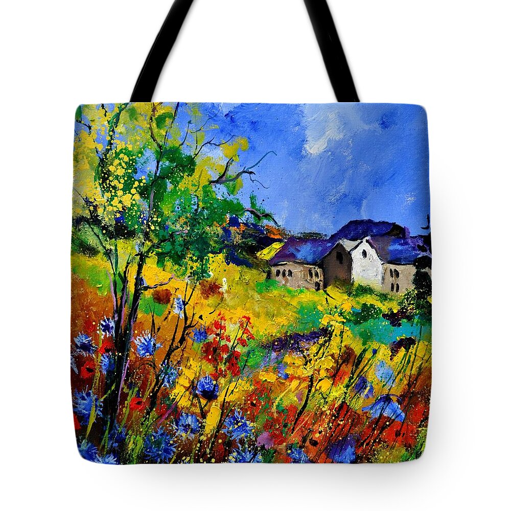 Landscape Tote Bag featuring the painting Summer 673180 by Pol Ledent