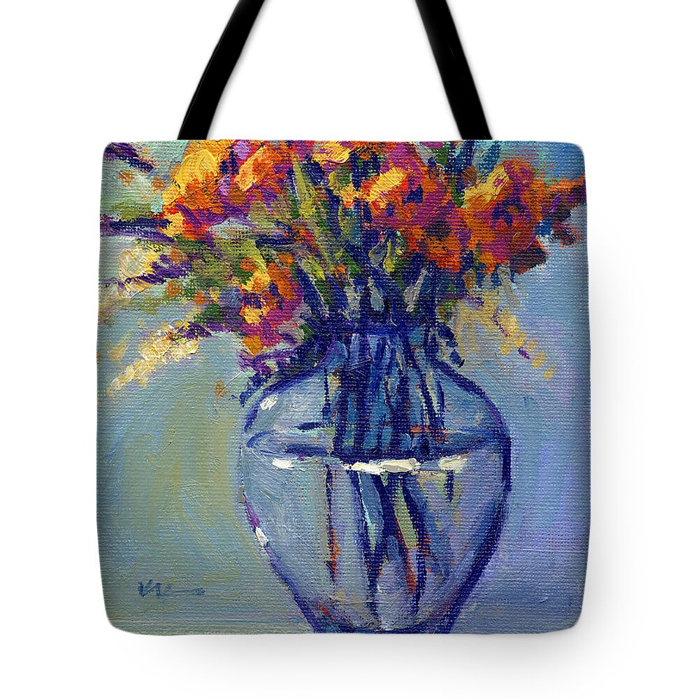 Summer Tote Bag featuring the painting Summer Bouquet 1 by Konnie Kim