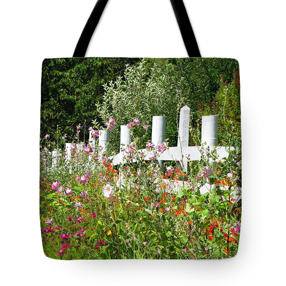 White Tote Bag featuring the photograph Summer Flowers by KATIE Vigil
