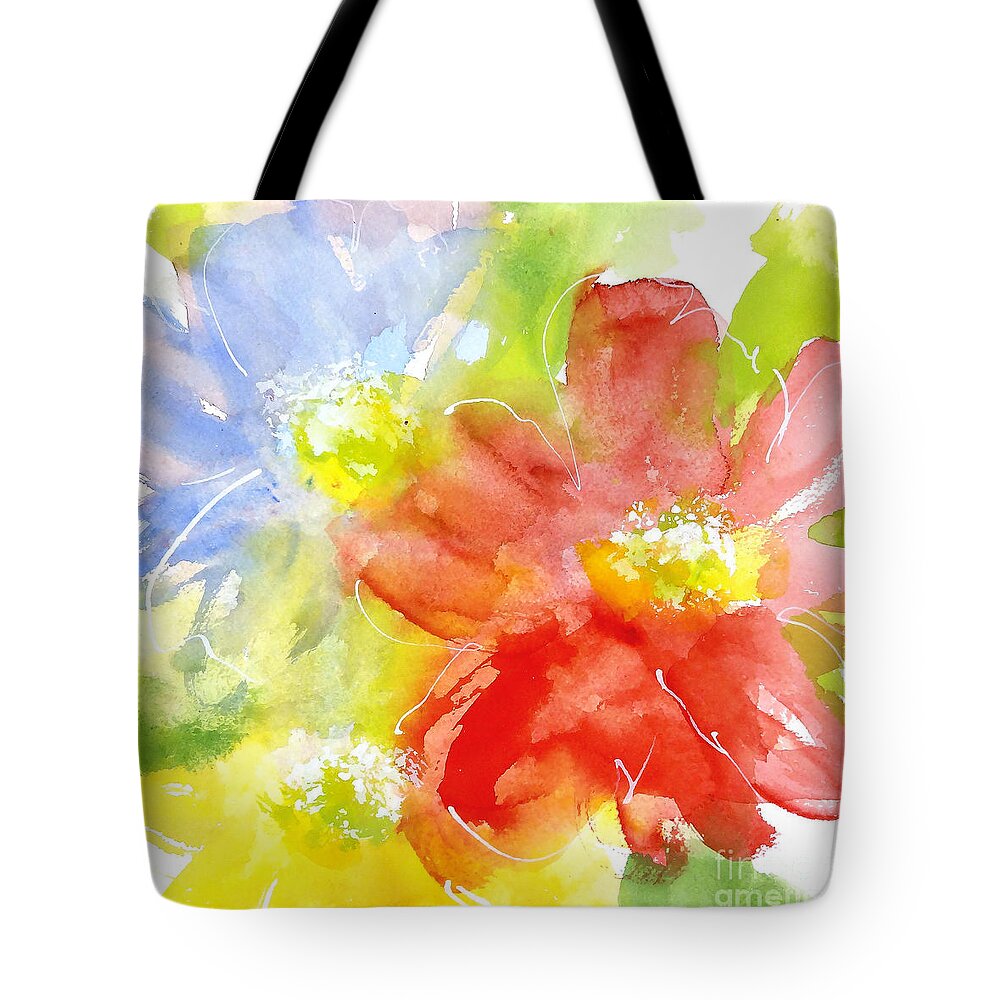 Original And Printed Watercolors Tote Bag featuring the painting Summer Garden 2 by Chris Paschke