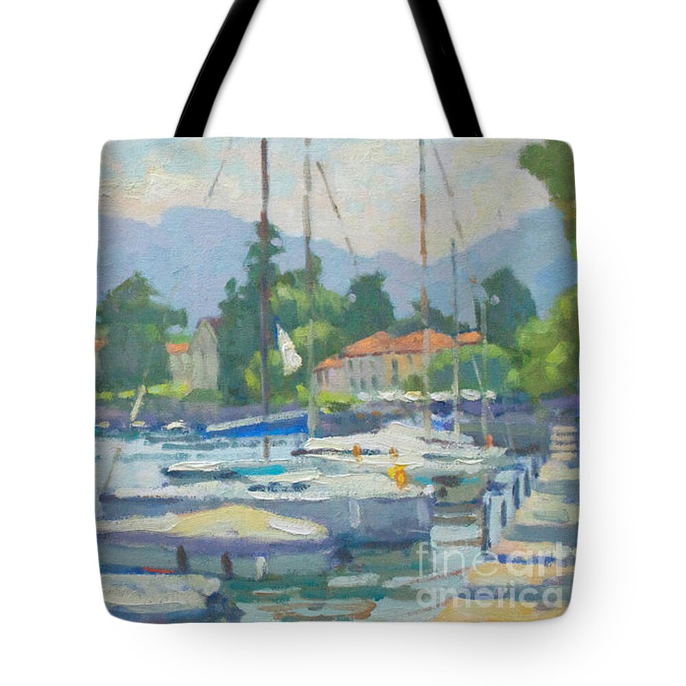 Lenno Tote Bag featuring the painting Summer in the Afternoon by Jerry Fresia